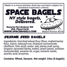 Load image into Gallery viewer, Sesame Seed Bagels - 6 count